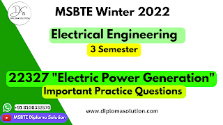 22327 Electric Power Generation Important Questions for MSBTE Exam | Electrical Engineering 3 Semester