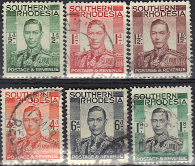 Southern Rhodesia - selection of stamps -1937 - King George VI