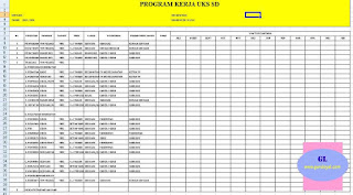 Format agenda kerja UKS SD yang dibagikan adalah berupa file  Format Program Kerja UKS SD (Excel)