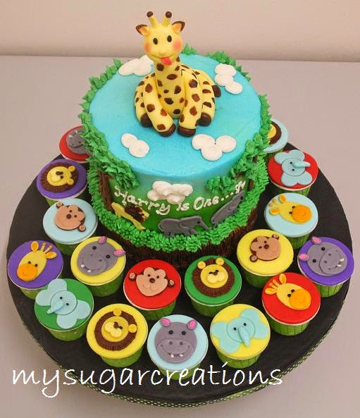 My Sugar Creations 001943746 M Jungle Theme 1st Birthday Cake For