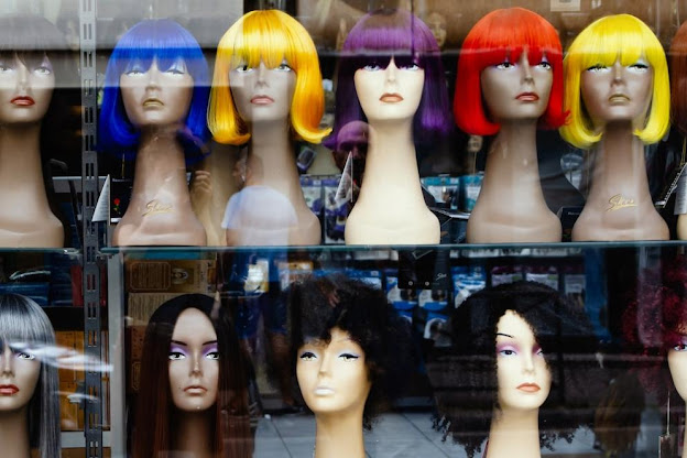 Different Mannequin Heads with Wigs