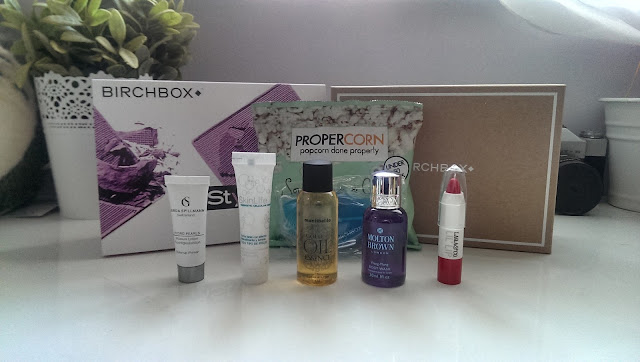 A picture of all the August Birchbox products
