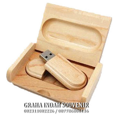 usb wood flashdisk kayu oval promosi murah