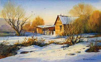 Best of Show painting of Utah Snow scene by Roland Lee