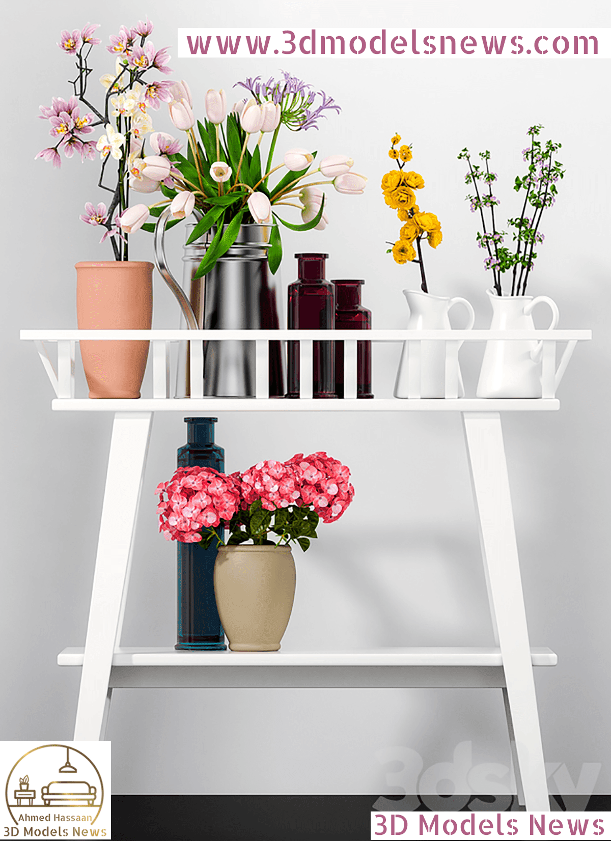 Classic Style Vases Holder Console Model 1