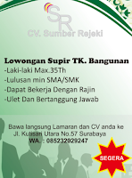 Info Loker Surabaya di CV. Sumber Rejeki Januari 2021