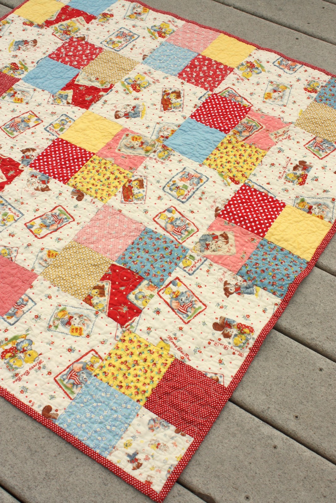 simple four patch baby quilt