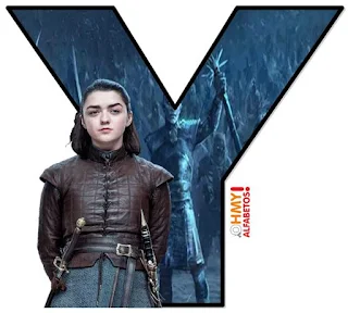 Abecedario de Arya Stark con el Rey de la Noche. Arya Stark and the Night King Alphabet. 