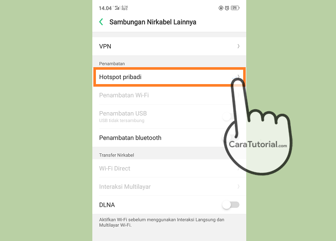 Cara Mengaktifkan Hotspot Pribadi di HP OPPO F9