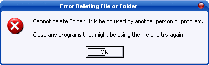 error deleting file or folder