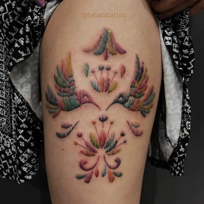 30 Stunning Pictures Of Embroidery Tattoos