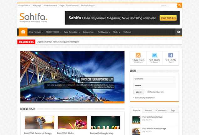 Sahifa Template for Blogger Free Download