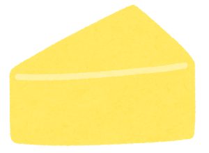 三角形のチーズのイラスト（チーズ）