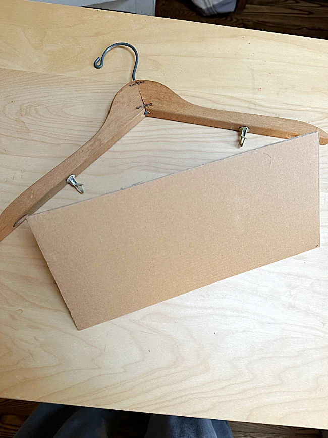 cardboard and hanger