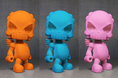 ToyCon UK 2016 Exclusive Pink, Orange & Blue The Skullhead Blank Resin Figure Colorways by Huck Gee