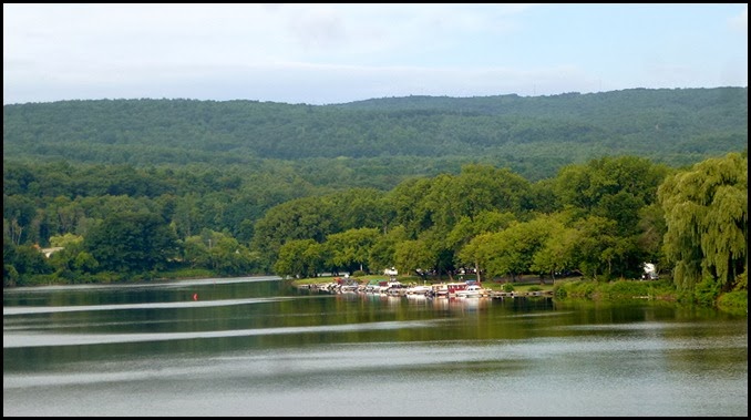 01e - Riding from the campground to the bike trail - Marina and CG from the bridge