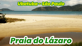 Rio de aguas calmas llegando a Praia do Lazaro, vegetación de playa, a lo lejos algunas islas dispersas