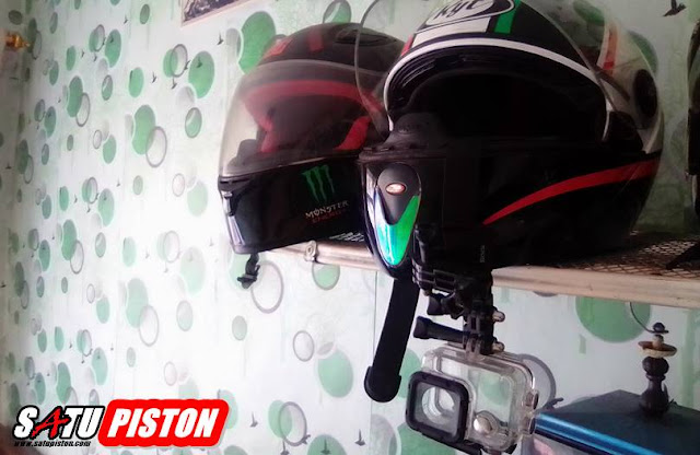 Posisi Actioncam di Helm Full Face Terbaik View Dashboard ala-ala Game MotoGP