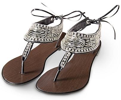 think these beaded summery sandals are so cute i love the tie detail ...