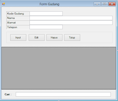 Cara Membuat Form Gudang Aplikasi Kasir dengan VB NET 2013