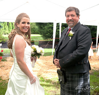 Megan and her father, Warren, are ready to walk down the wedding aisle