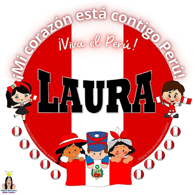 Solapín Nombre Laura Perú para imprimir