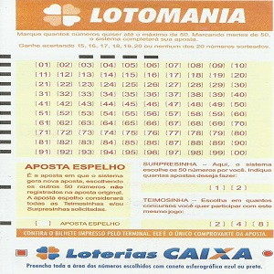 Estatísticas Lotomania 1819 comportamento das dezenas