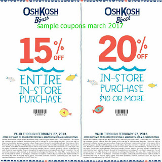 OshKosh B'gosh coupons for march 2017