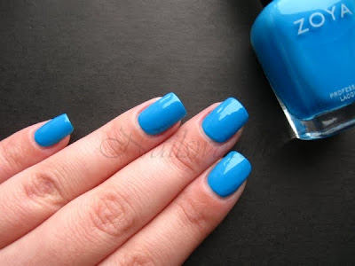 zoya robyn flash collection 2010 bright blue creme nail polish nailswatches