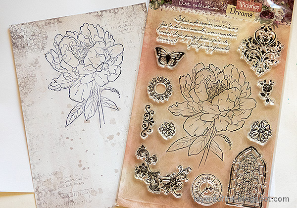 Layers of ink - Peony Card Tutorial by Anna-Karin Evaldsson. Stamp the peony.