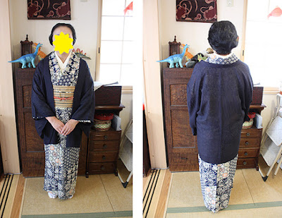 着物コーデ 50代 単衣