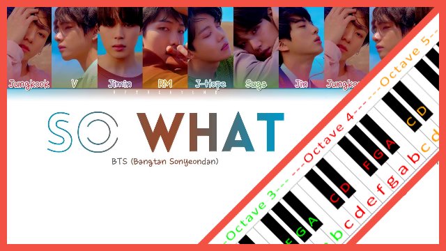 So What by BTS Piano / Keyboard Easy Letter Notes for Beginners