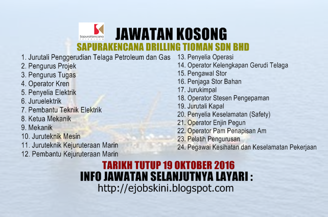 Jawatan Kosong SapuraKencana Drilling Tioman Sdn Bhd - 19 