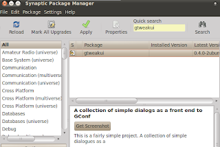 download gtweakui from synaptic package manager