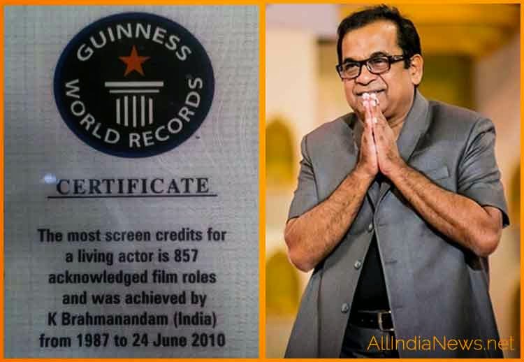 Brahmanandam In Guinness Book of Records