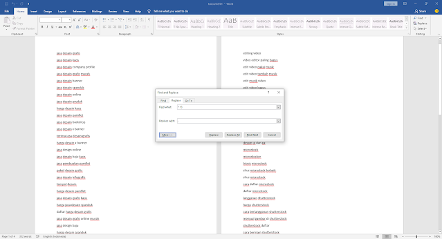 Cara Mengubah Enter menjadi Koma di Ms Word