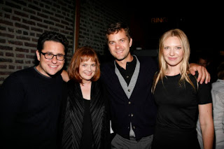 J.J. Abrams (left), creator of Fox's upcoming SF series Fringe, joined cast members Blair Brown (from left), Joshua Jackson and Anna Torv at the show's premiere party in New York on Aug. 25.