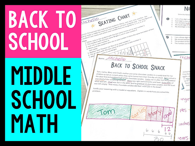 back to school middle school math activities