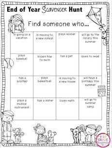 End of Year Scavenger Hunt Template