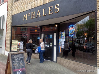 Mindy and Kathie outside McHale's 