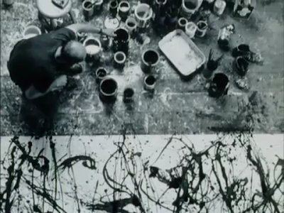 Jackson Pollock photo painting in action