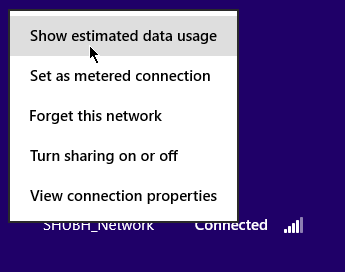 know how much data you used in windows