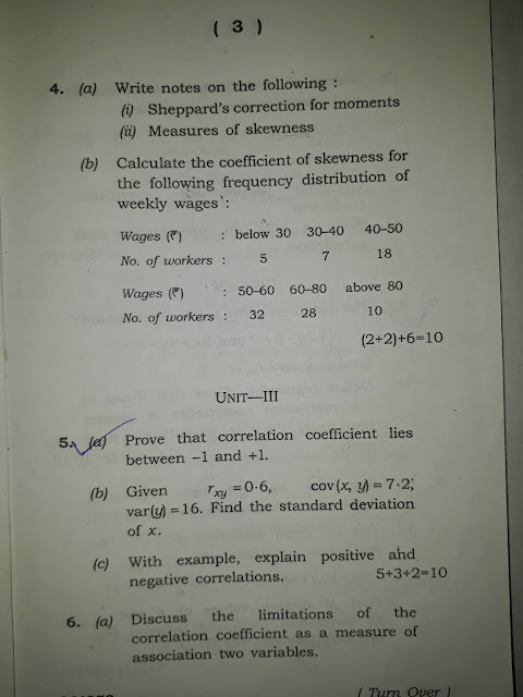 BA 5th sem Honours question paper2017 statistics for economics