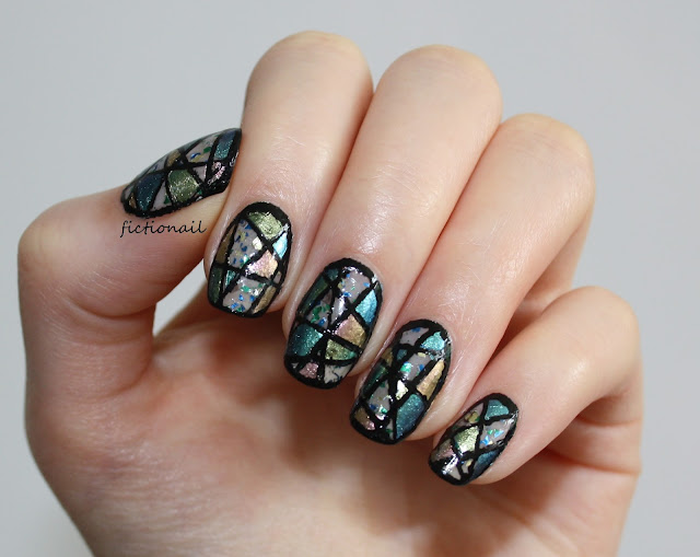 Stained Glass Negative Space Nail Art