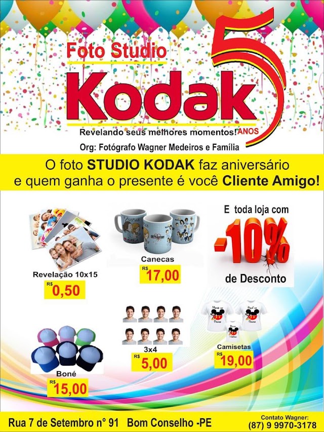 SUPER PROMOÇÃO DO FOTO STUDIO KODAK DO FOTÓGRAFO WAGNER MEDEIROS