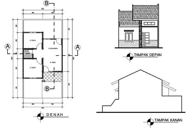 Denah Rumah Minimalis Type 36 2 Kamar  Desain Denah Rumah 