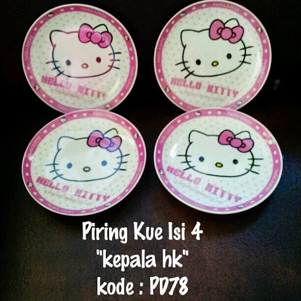 Piring Hello Kitty Murah  Grosir Ecer Untuk Kue Isi 4 Motif Kepala