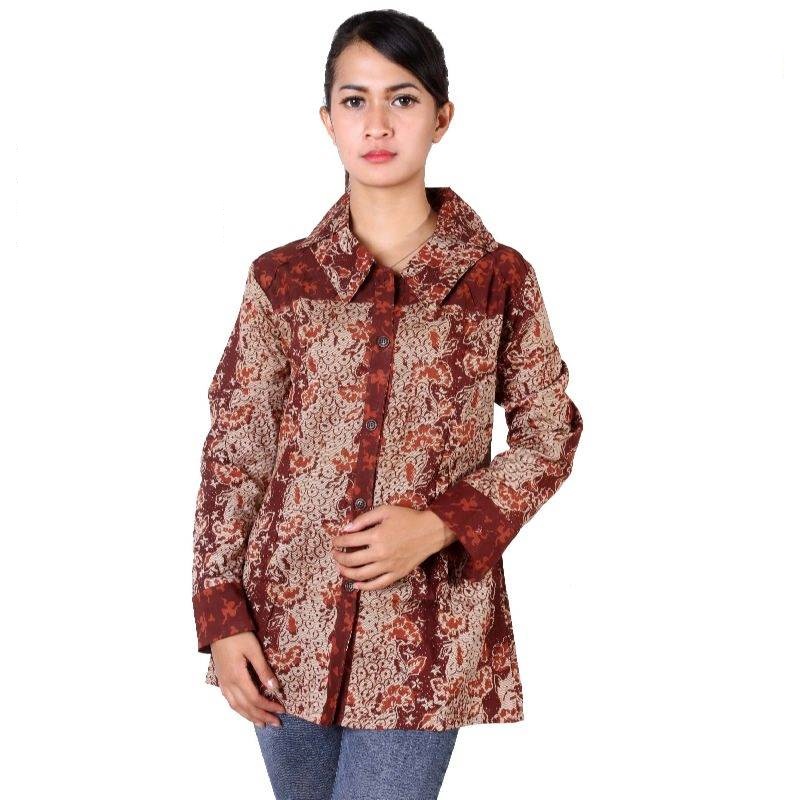 20+ Model Batik Kerja Wanita Lengan Panjang