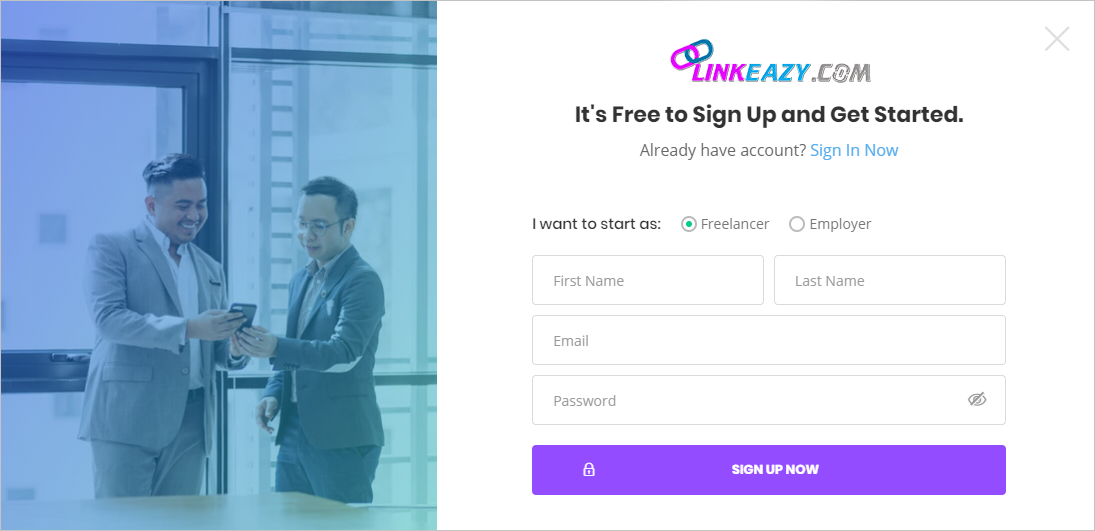 How to register in Linkeazy