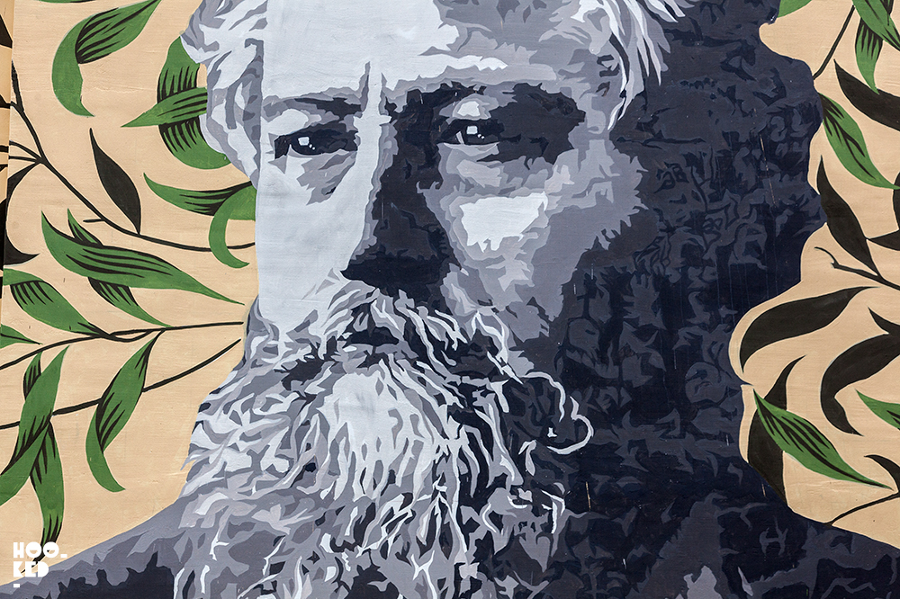 Walthamstow's William Morris Portrait Mural by ATMA